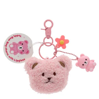 Plüsch-Taschenanhänger mit Lipgloss – Teddybär