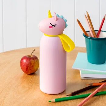 Trinkflasche für Kinder in Tierkopfform, 350 ml  - Einhorn