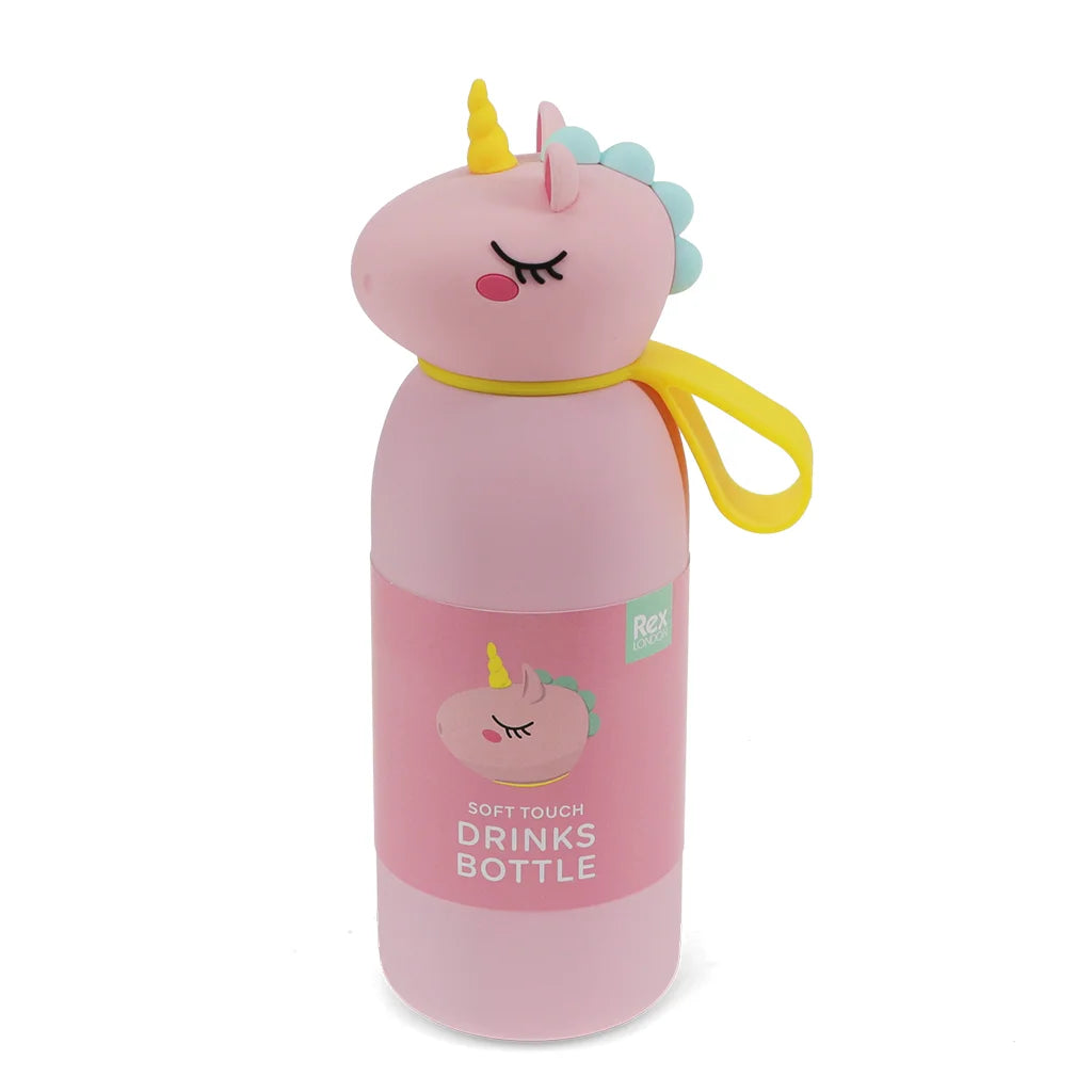 Trinkflasche für Kinder in Tierkopfform, 350 ml  - Einhorn