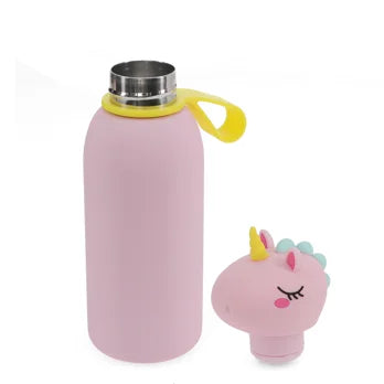 Trinkflasche für Kinder in Tierkopfform, 350 ml  - Einhorn