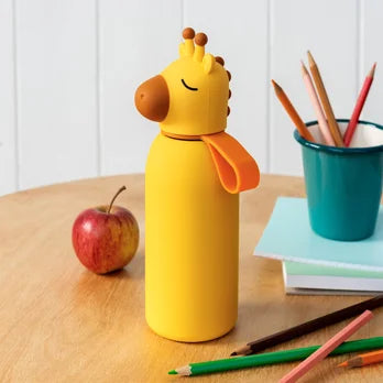 Trinkflasche für Kinder in Tierkopfform, 350 ml  - Giraffe
