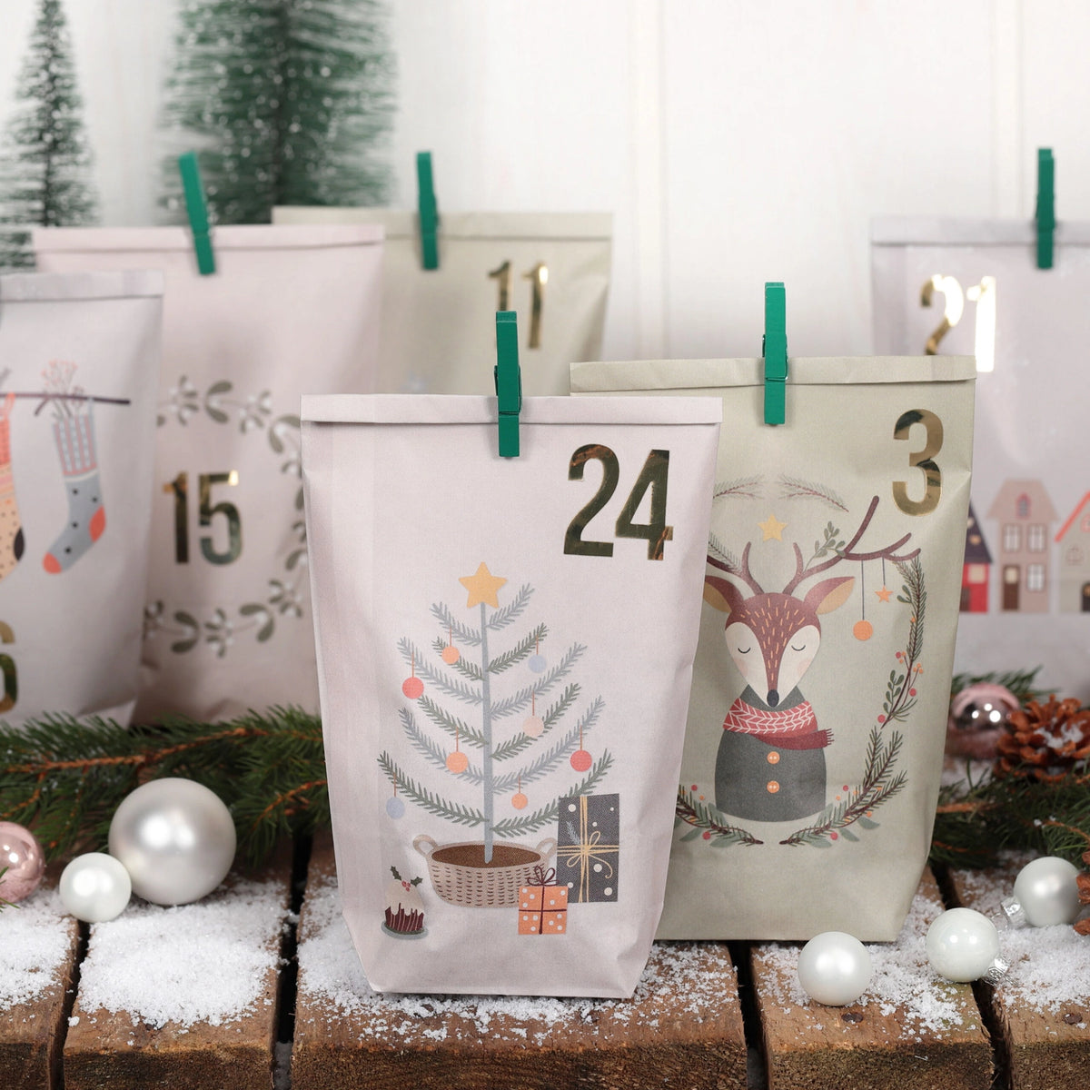 Adventskalender bedruckt Strumpf & Co