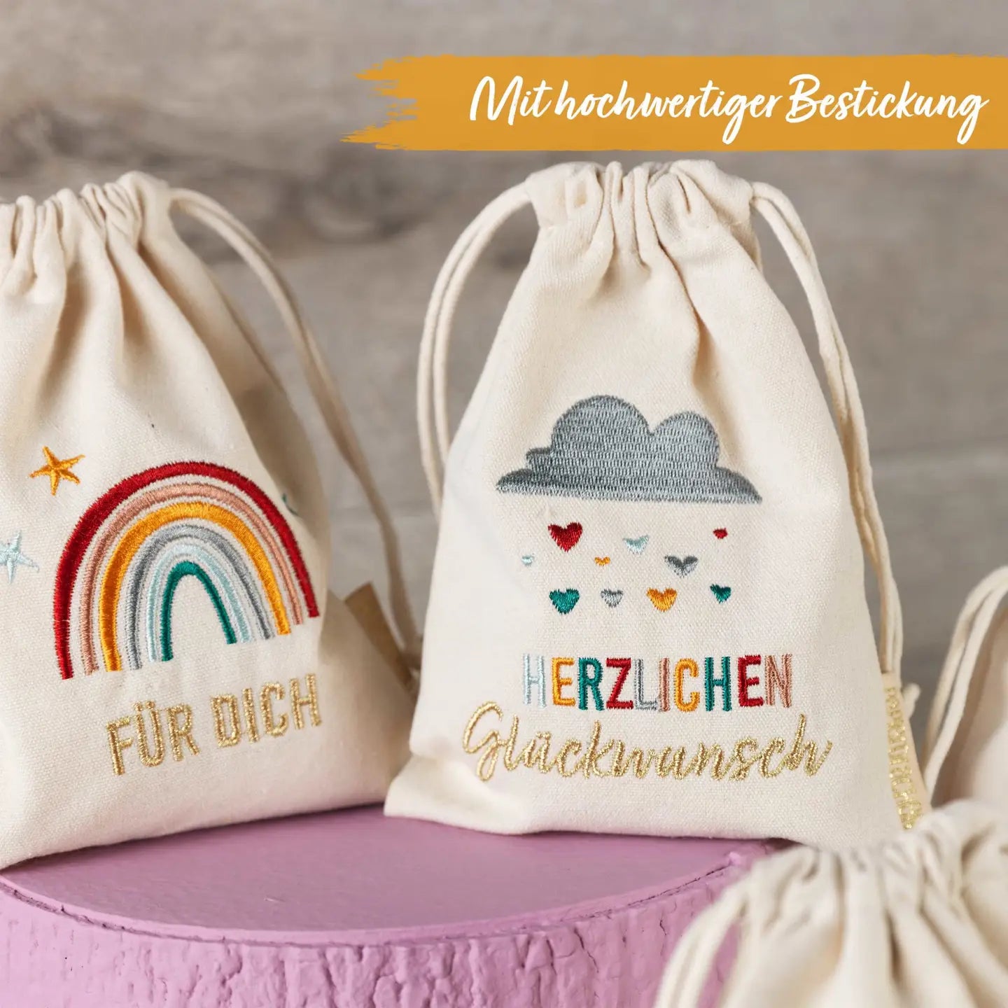 Giveaway-Säckchen- Textil (6 Stück)