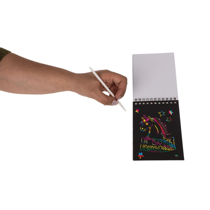 Notizblock mit Spiralbindung, Kratzpapier, bunt,