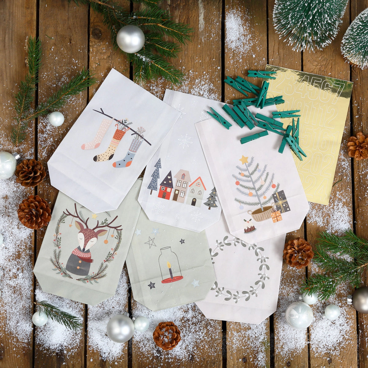 Adventskalender bedruckt Strumpf & Co