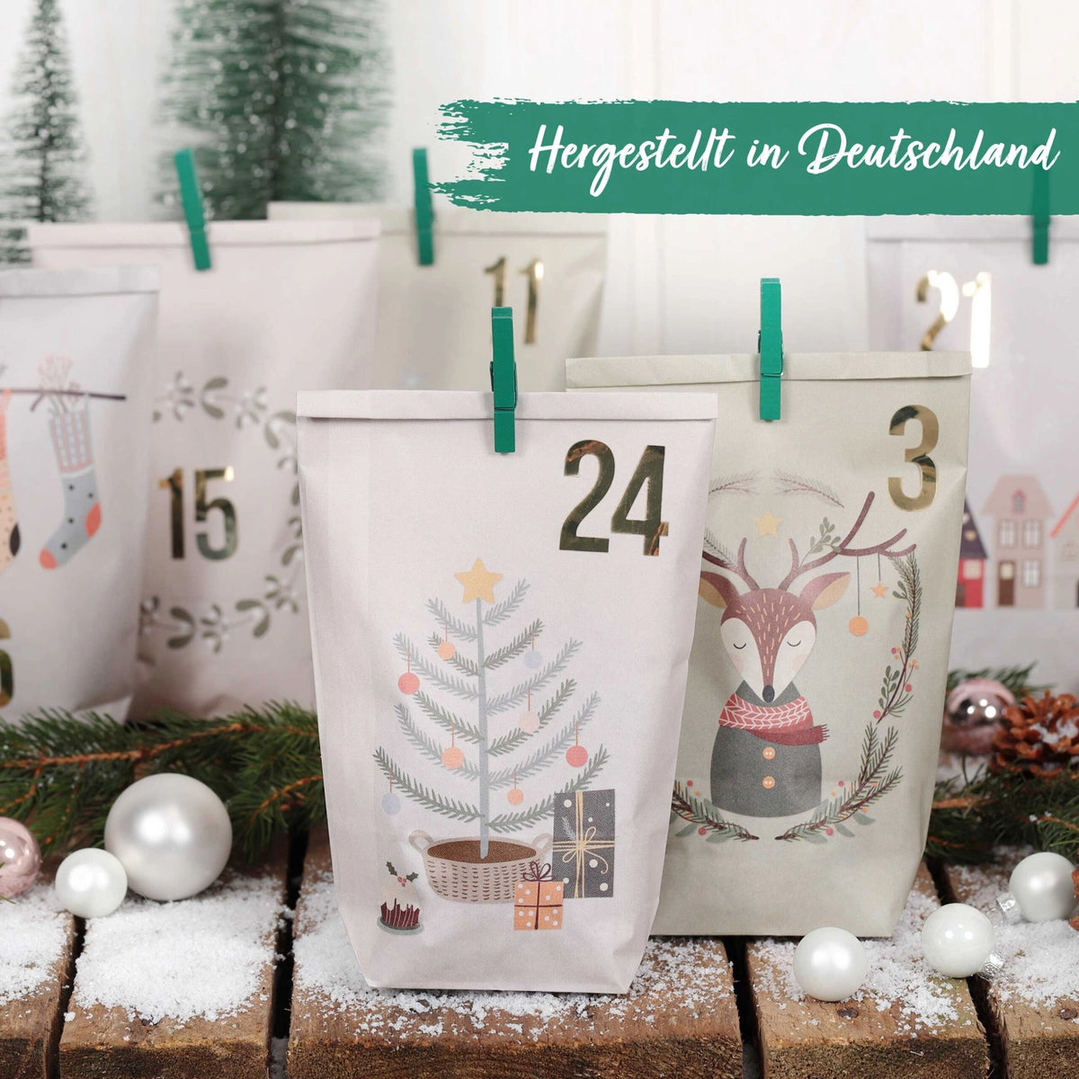 Adventskalender bedruckt Strumpf & Co