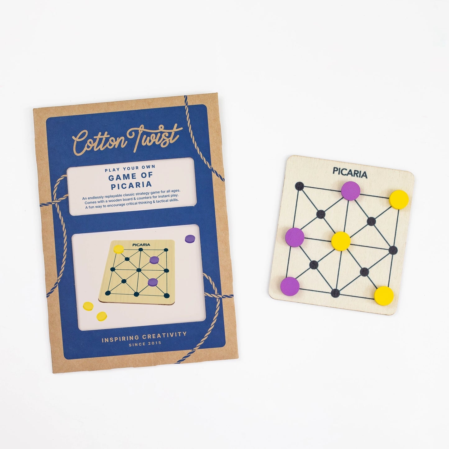 Stellen dein eigenes Spiel von Picaria - Holzbrettspiel her (in der Tüte)