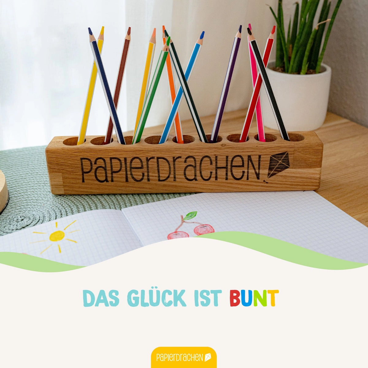 12 Buntstifte für Glas und Papier