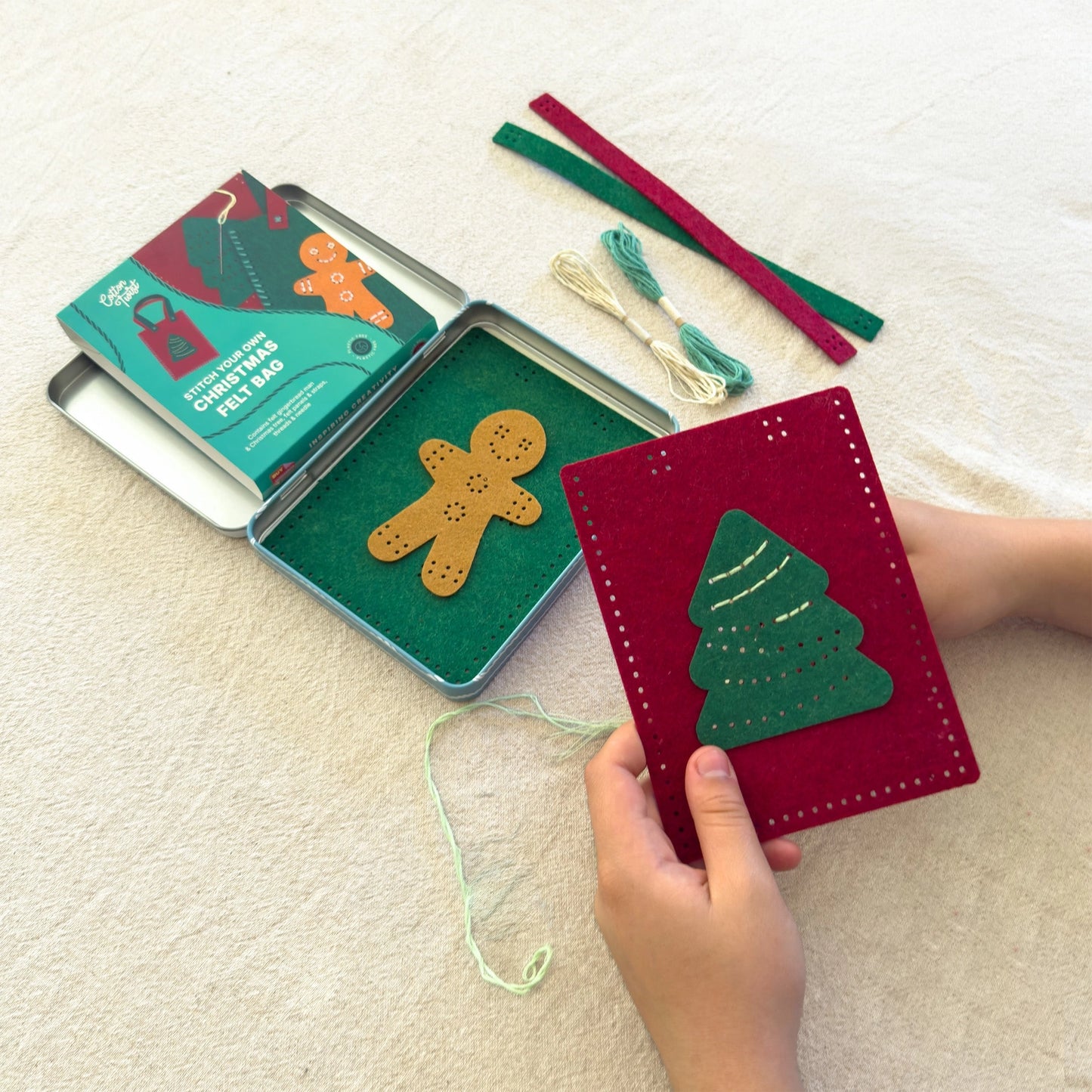 Weihnachtsfilztasche aus der Dose