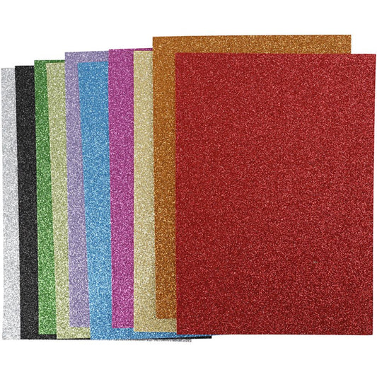 Glitzer-Moosgummi A4