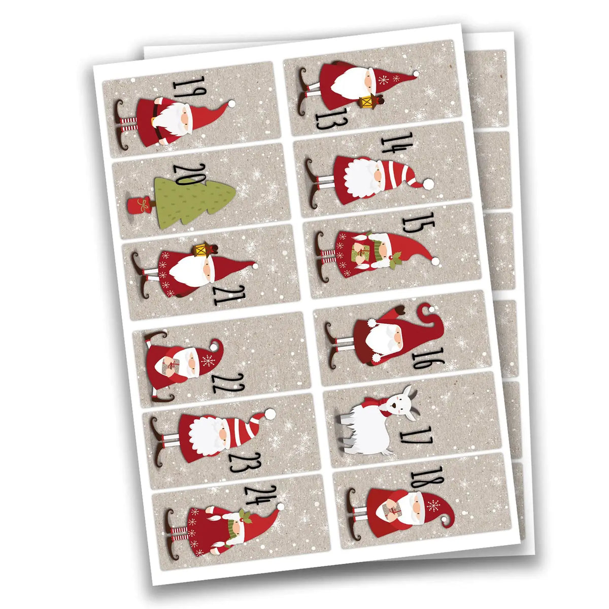 Zahlenaufkleber Adventskalender