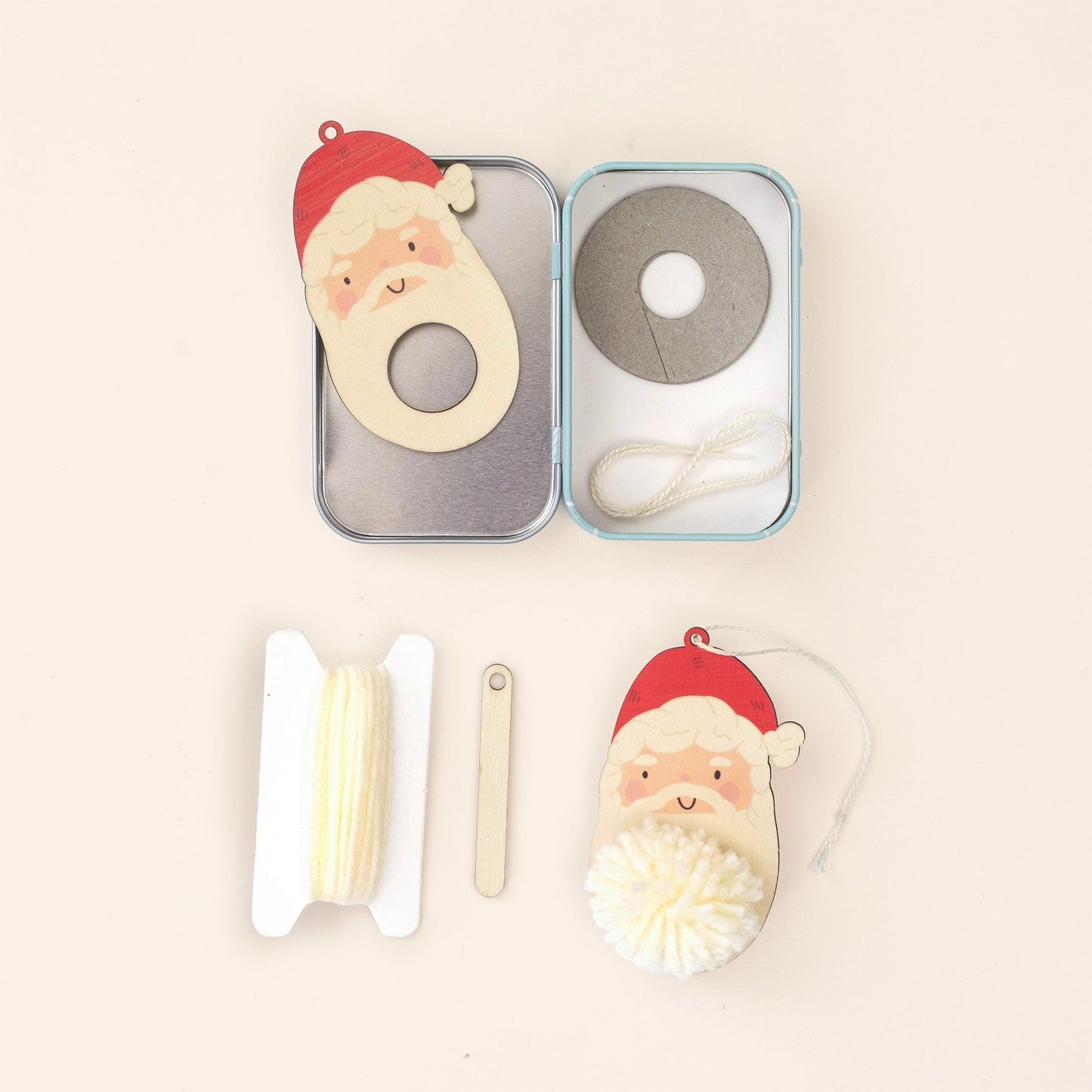 Pompon-Weihnachtsmann-Dekoration