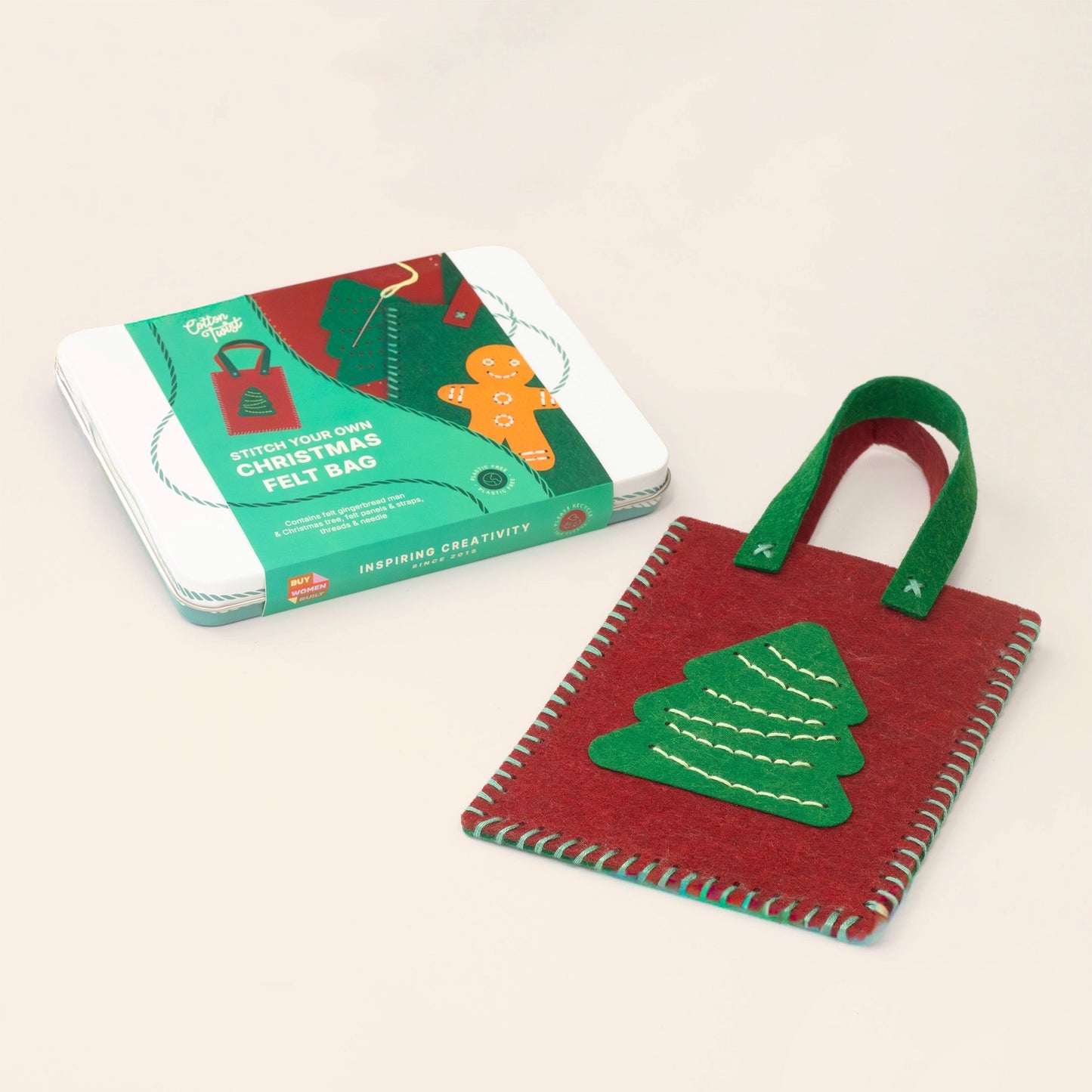 Weihnachtsfilztasche aus der Dose