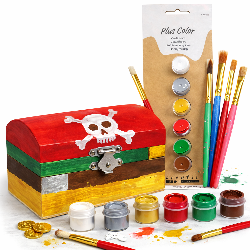 Angebot: Set - Schatztruhe zum Bemalen