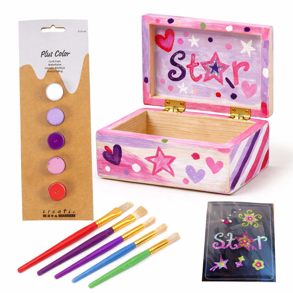 Bastel-Set: Schmuckkasten zum Bekleben und Bemalen