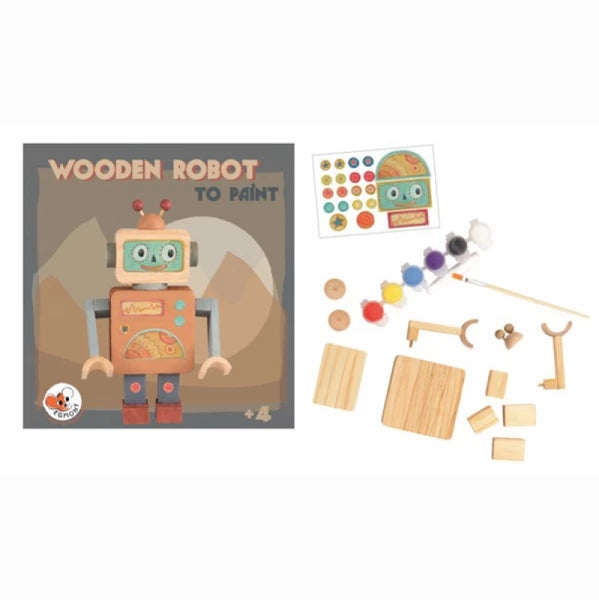 Holz Roboter Set zum Anmalen und Basteln