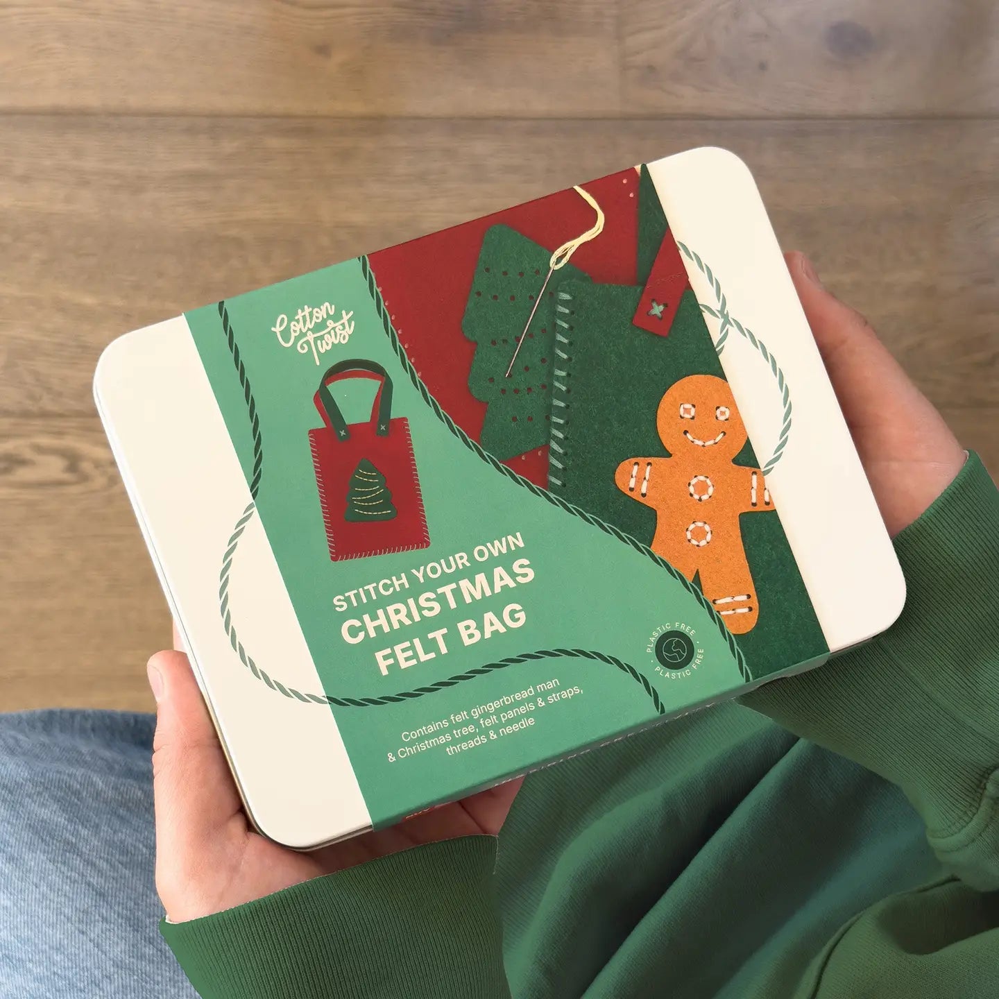 Weihnachtsfilztasche aus der Dose