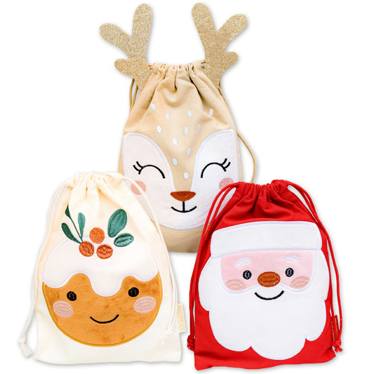 3 Geschenksäcke Weihnachtshelfer Reh
