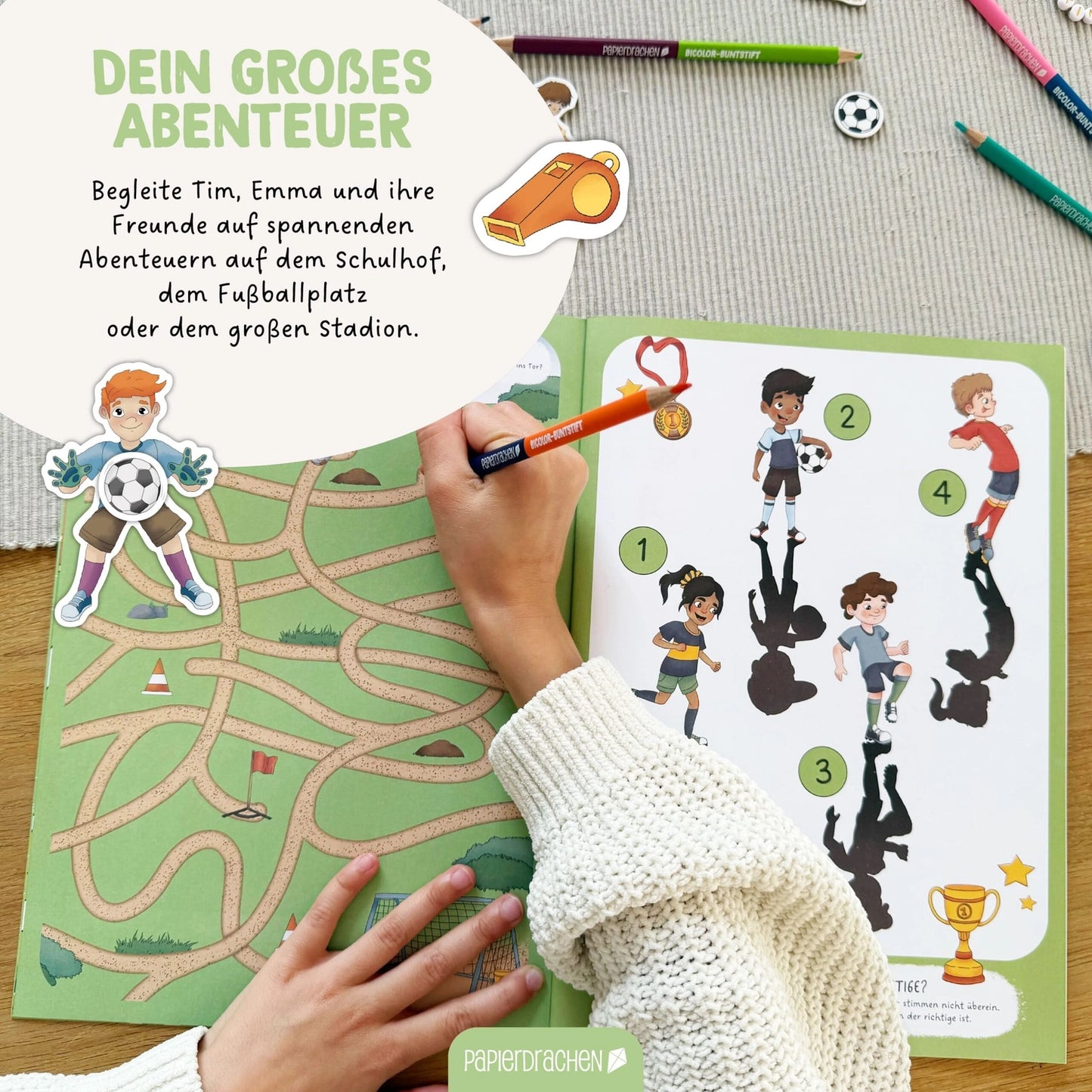 Mein kreatives Fußballwelt Heft - Malen, Rätseln, Stickern