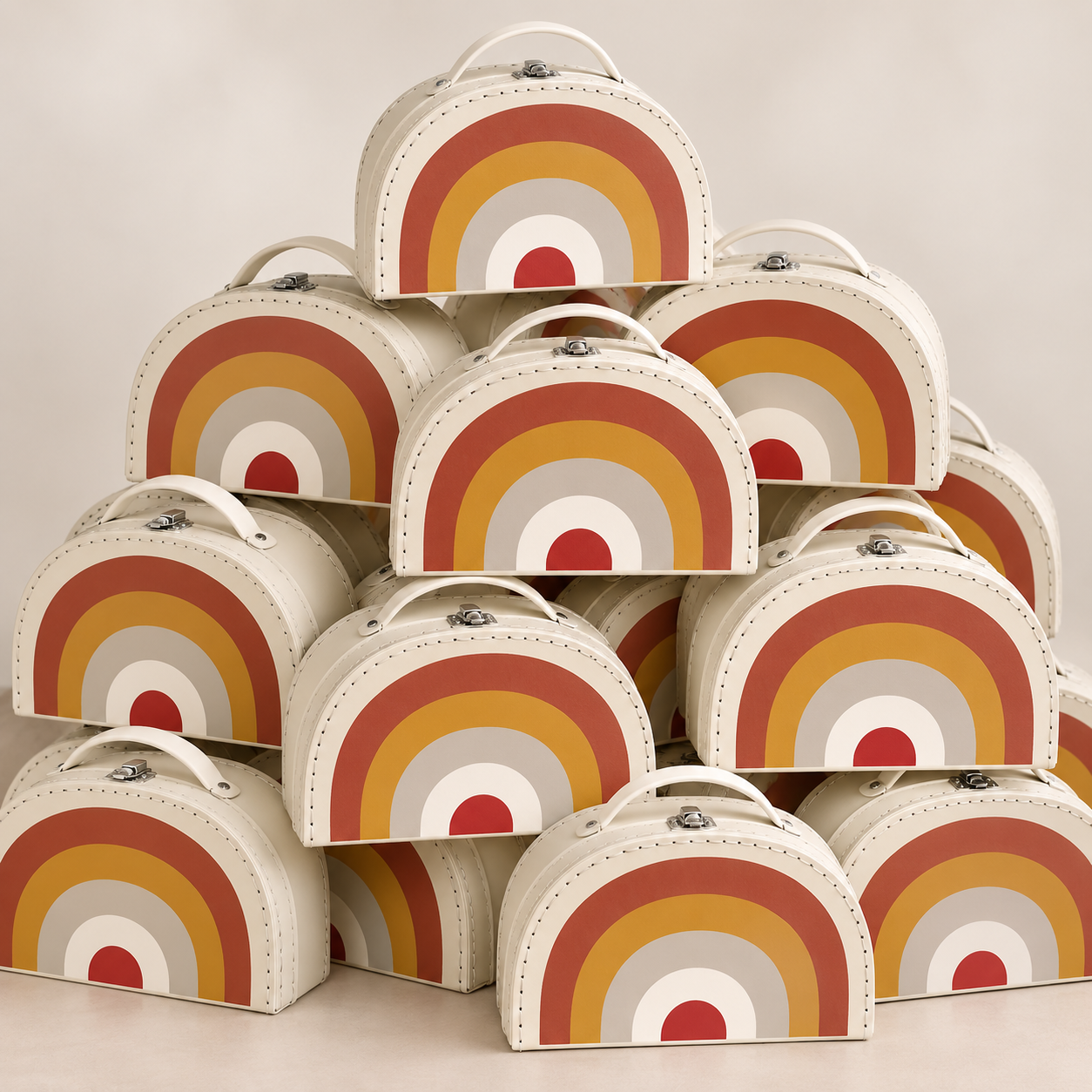 Koffer Regenbogen retro