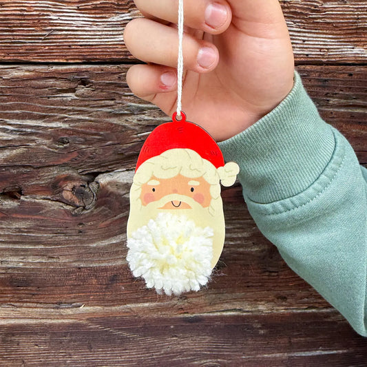 Pompon-Weihnachtsmann-Dekoration