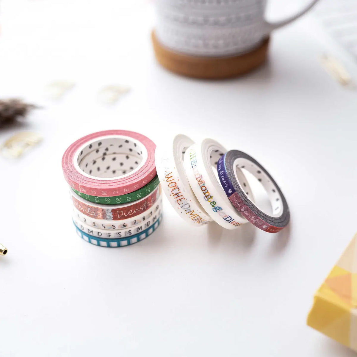 9 Bullet Journal Washi Tapes - Aquarell - Set 6