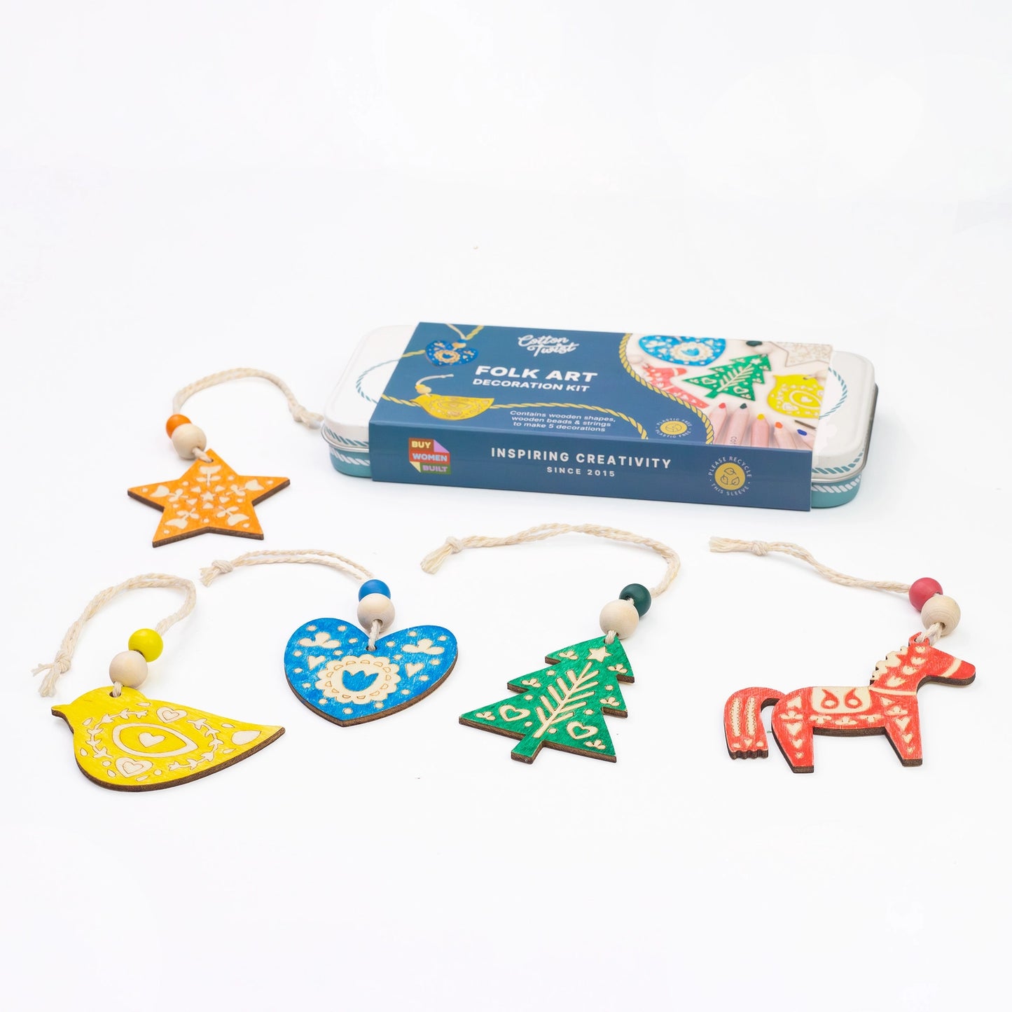 Folk-Art Dekorationsset für Weihnachten
