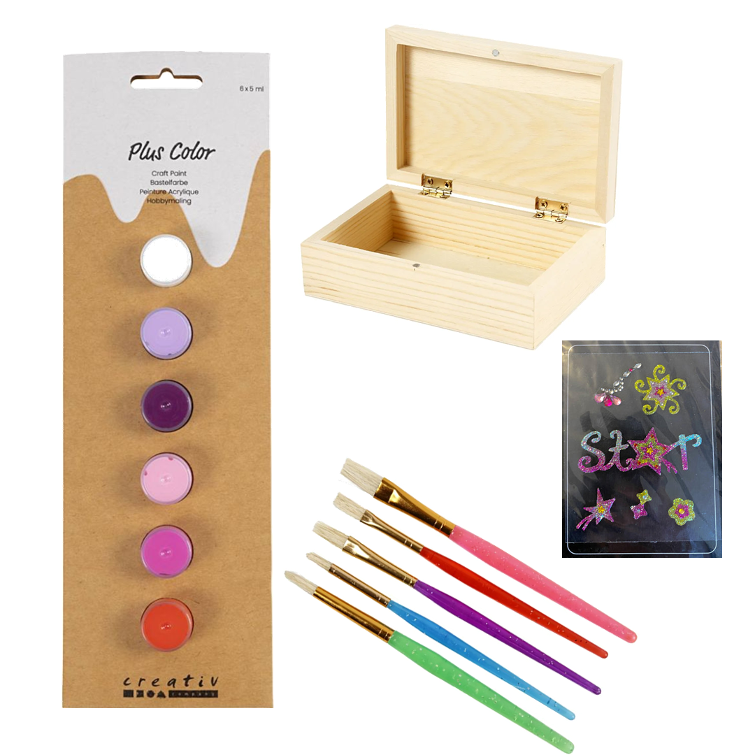 Bastel-Set: Schmuckkasten zum Bekleben und Bemalen