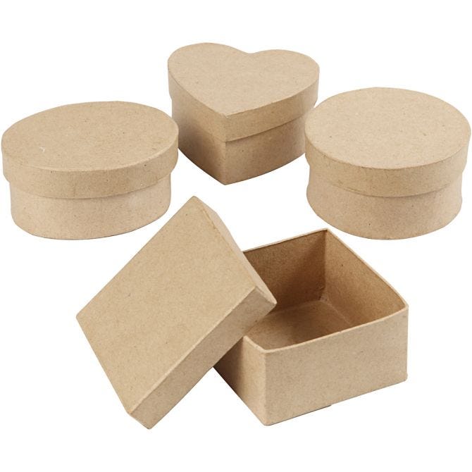 Pappmache Schachteln ideal zum Bemalen oder für Decoupage Technik
