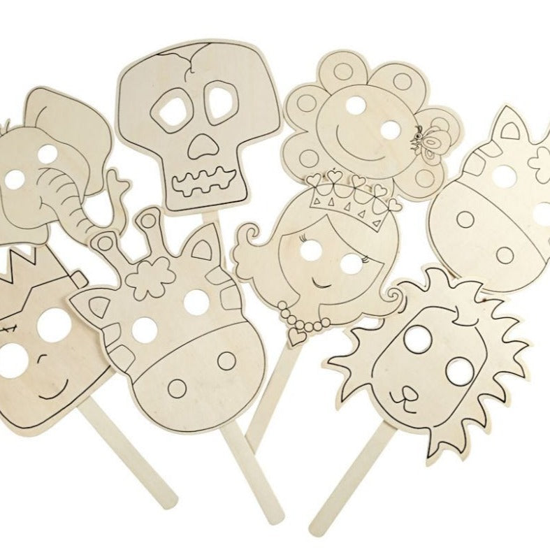 Holz-Masken verschiedene Motive