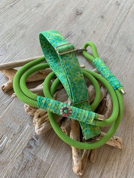 Hunde-Halsband & Leine "Green Gras"