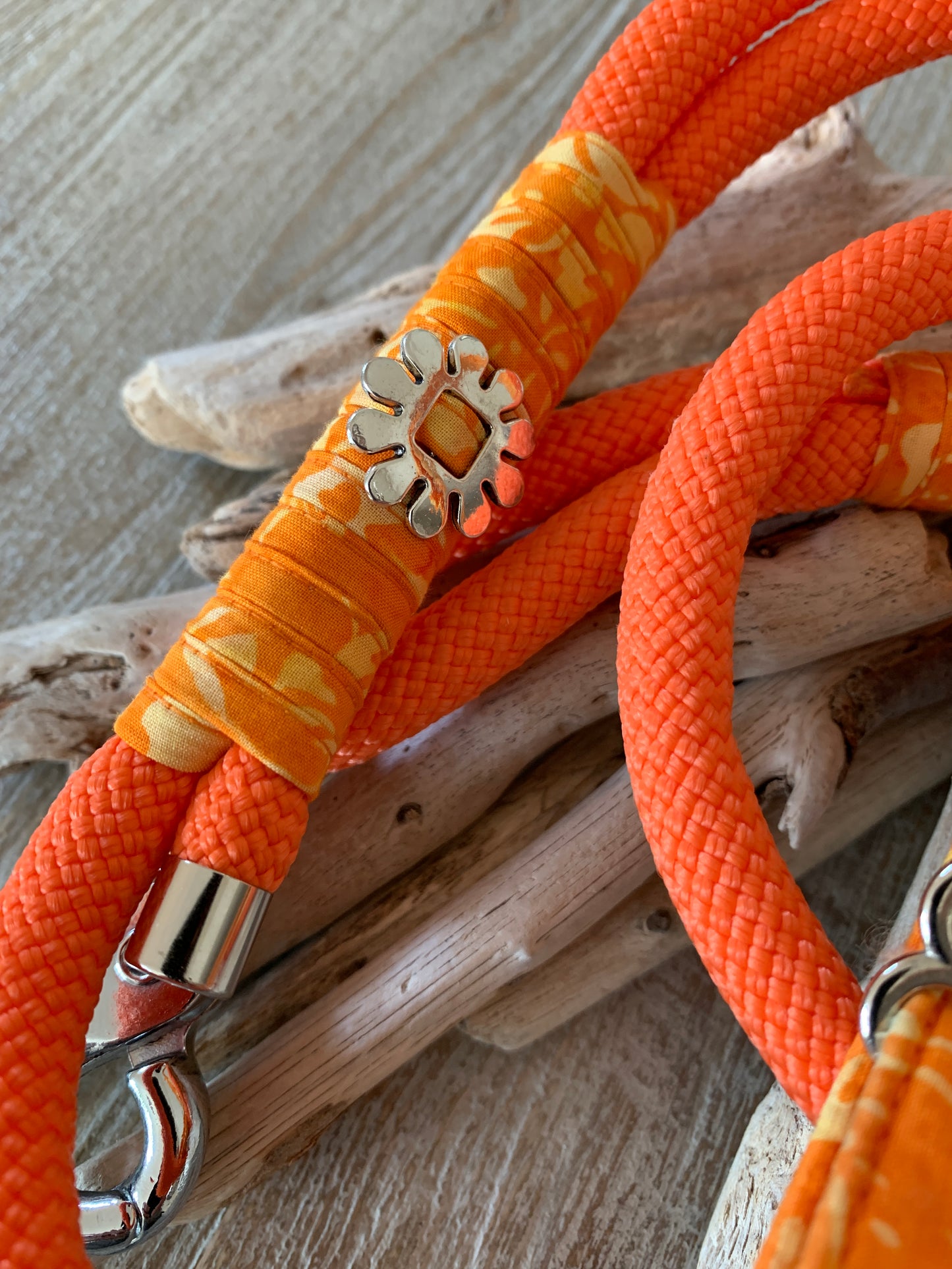 Hunde-Halsband & Leine "Orange Power"