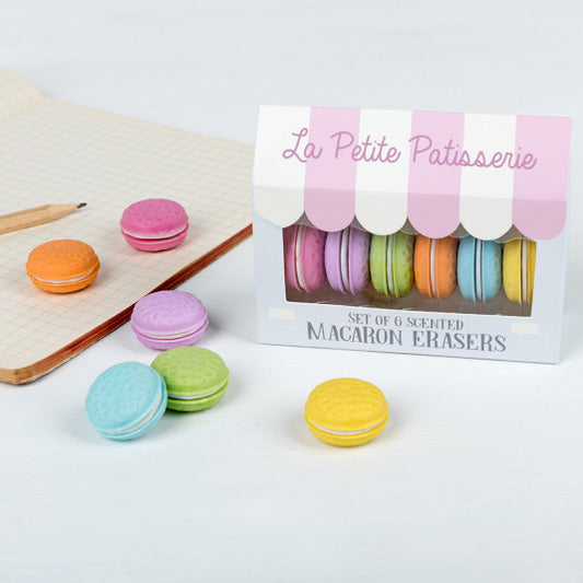 Set Mit 6 Duftenden Radiergummis Macaron